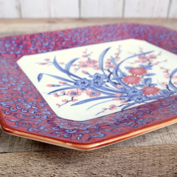Vintage 1930s Platter Japan Porcelain Ceramic Tea Tray Plate Asian Home Decor - Picture 3 of 7